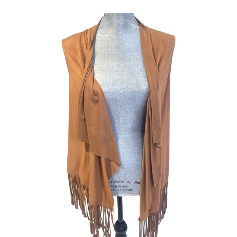 Absolutely Famous Trending Fringe Boho Brown NWT Vest